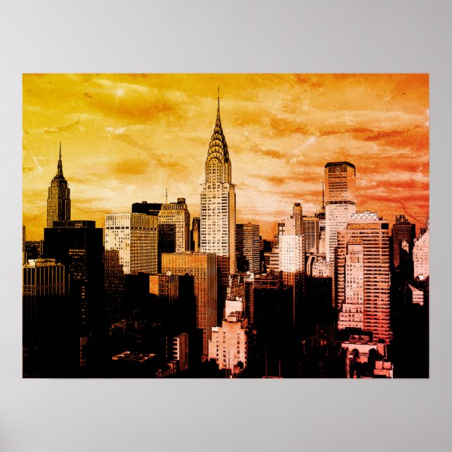 Poster Desenho de tinta Nova Iorque de pop Art (Frente)