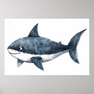 Poster Desenho de tubarão