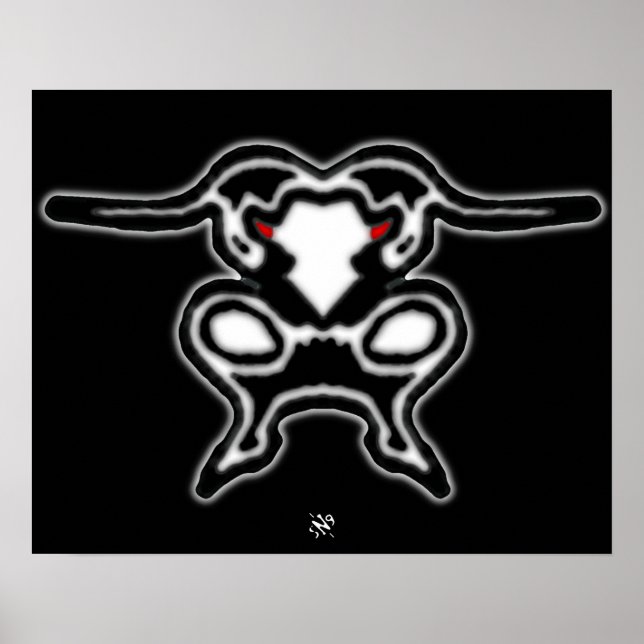 Poster Desenho de um touro saltante (Frente)