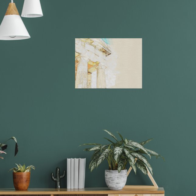Poster desenho de uma parte portica do templo antigo (Sala de Estar 1)