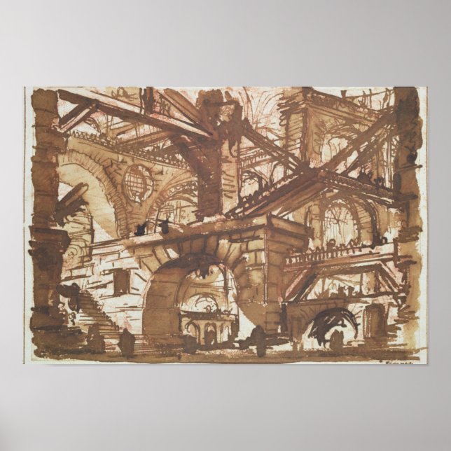 Poster Desenho de uma prisão imaginária (Frente)