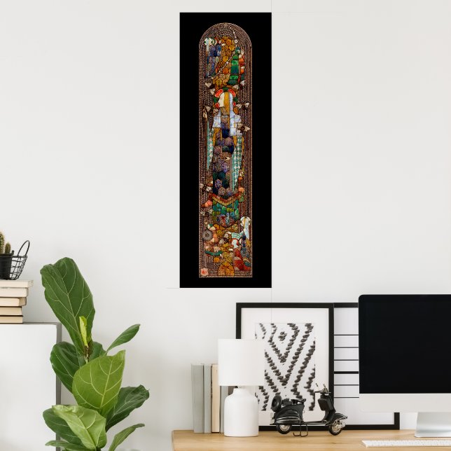 Poster Desenho de Vitral de St. Gobnait (Escritório em casa)