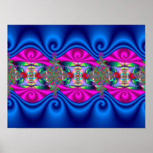 Poster Desenho Decorativo Curvo Colorido