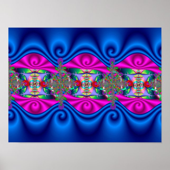 Poster Desenho Decorativo Curvo Colorido (Frente)