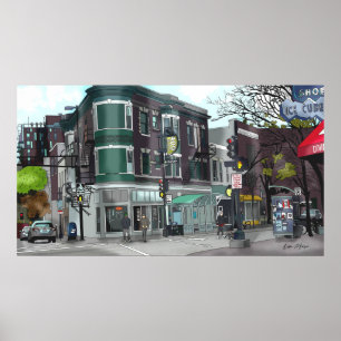 Poster Desenho do Centro Madison, Wisconsin