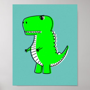 Poster Desenho do Dinossauro Verde