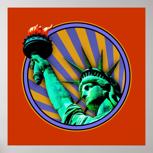 Poster Desenho do Emblema da Estátua da Liberdade (Frente)