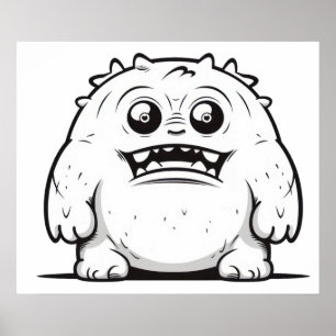 Poster Desenho do esboço do monstro