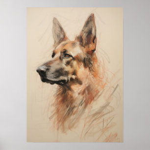 Poster Desenho do german shepherd