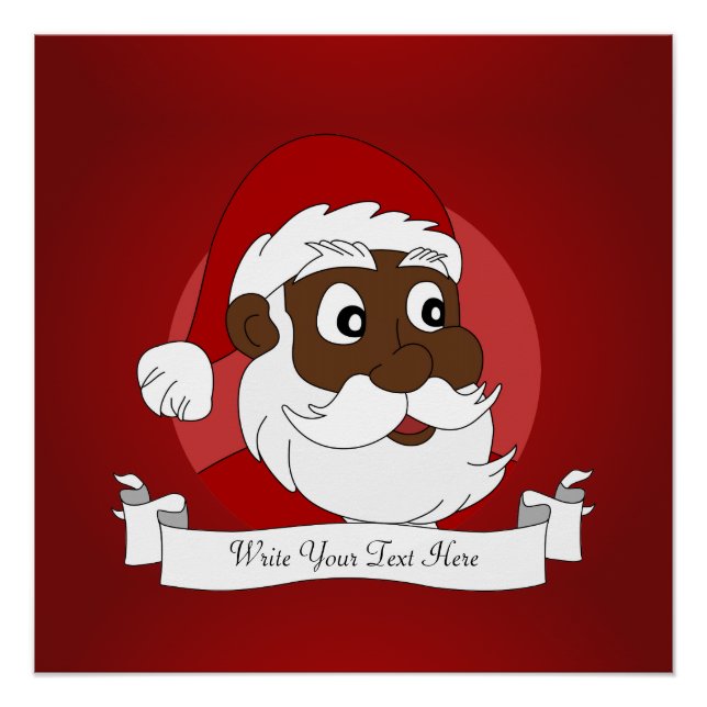 Pôster Desenho do Papai Noel Negro (Frente)