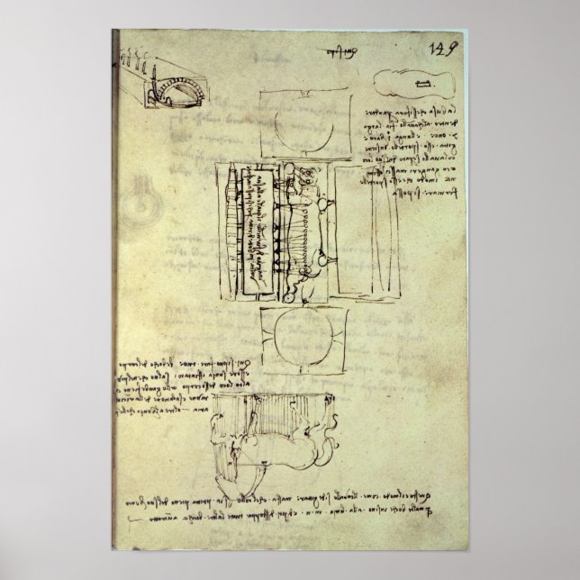 Pôster Desenho do Poço de Casting para o Cavalo de Sforza (Frente)