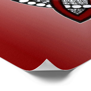 Poster Desenho do Pordão Vermelho Celta Knot