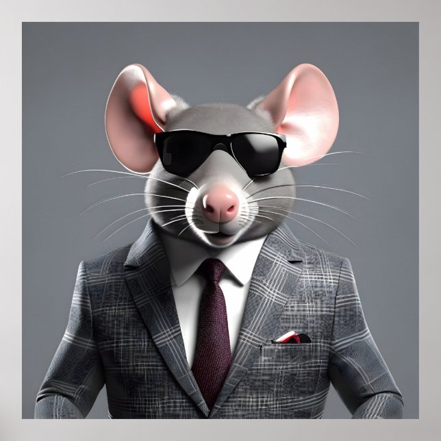 Poster desenho do rato engraçado (Frente)