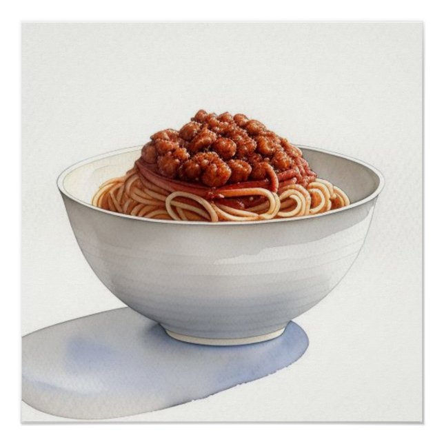 Pôster Desenho em Água do Espaguete Bolonha (Frente)