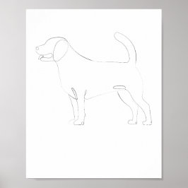 Poster Desenho em Linha Permanente 1 Cão
