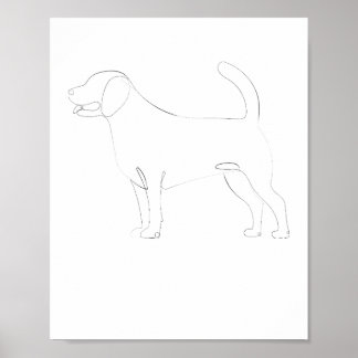 Poster Desenho em Linha Permanente 1 Cão