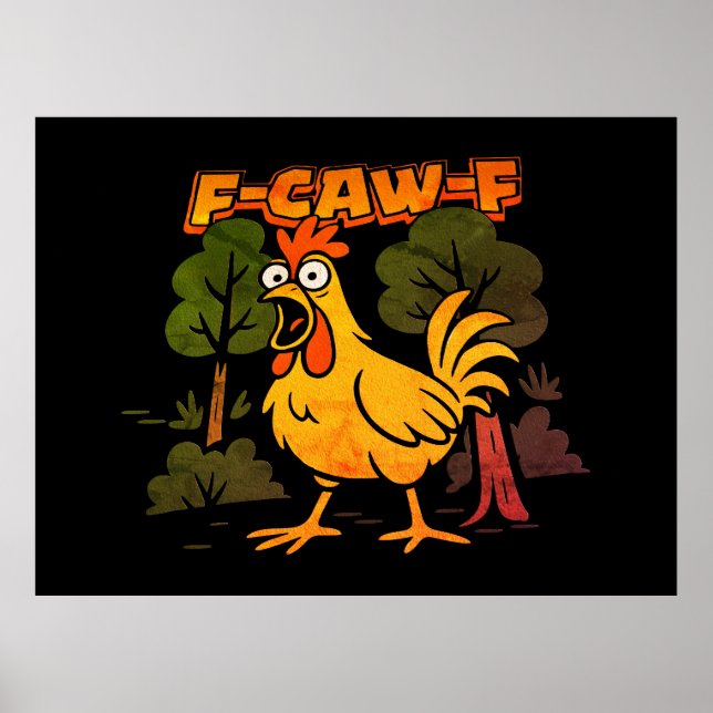 Poster Desenho Engraçado de Frango – Humor Animal de Dese (Frente)
