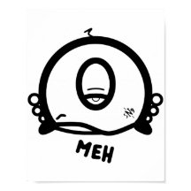 Desenho engraçado de um olho “Meh”