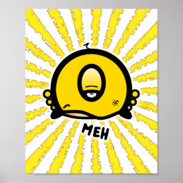 Poster Desenho engraçado de um olho “Meh”