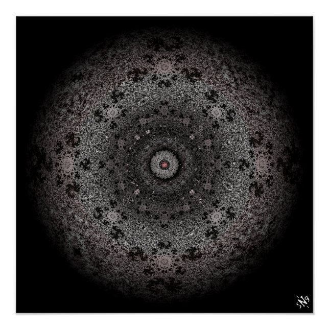 Pôster Desenho escuro de uma forma ocular (Frente)