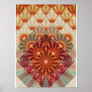 Poster Desenho Fractal de Raios de Sol
