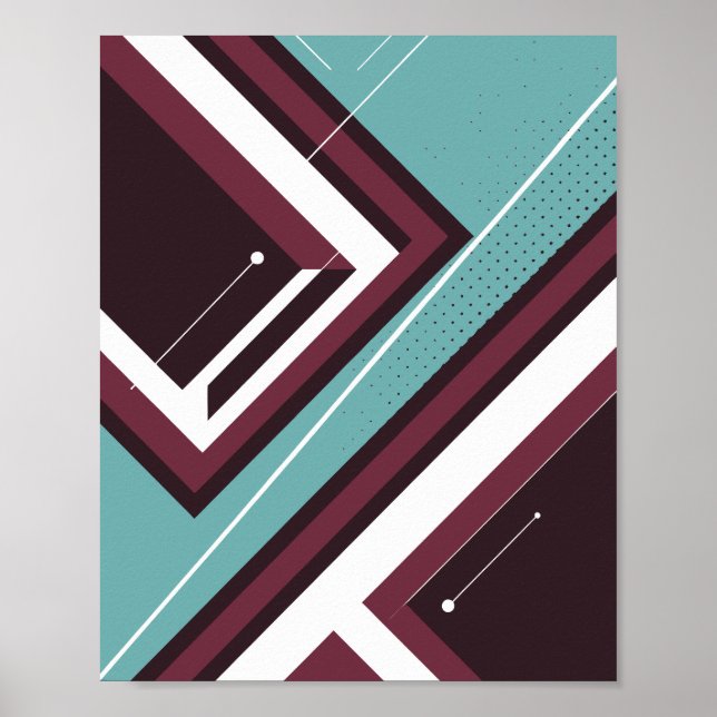Poster Desenho Geométrico com Ângulos e Retângulos Empilh (Frente)