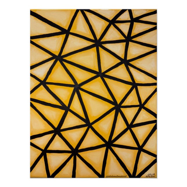 Pôster Desenho geométrico de bebê amarelo (Frente)