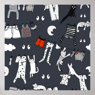 Poster Desenho gráfico bonito desenhado à mão, ilustrando