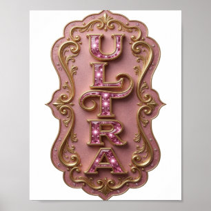 Poster Desenho Gráfico Rosa ULTRA Lindíssimo