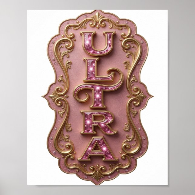 Poster Desenho Gráfico Rosa ULTRA Lindíssimo (Frente)