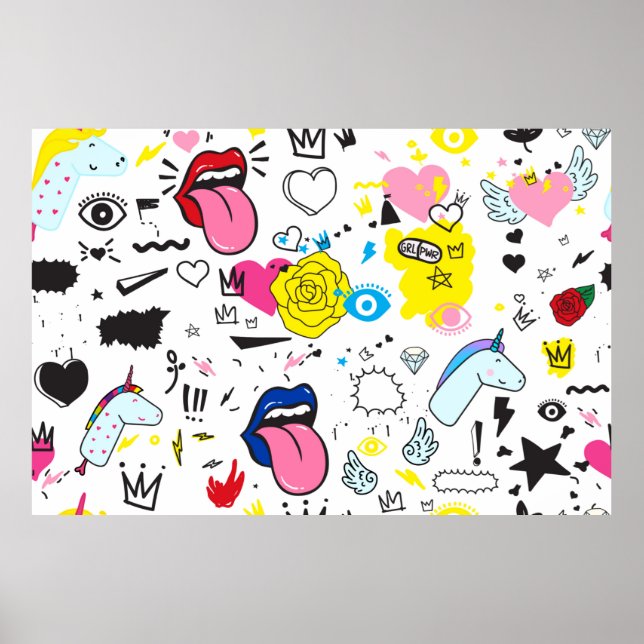 Poster Desenho manual de tendência universal desenhando u (Frente)