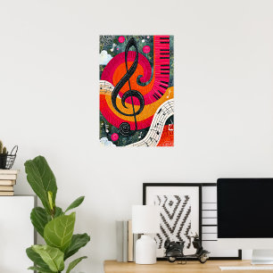 Poster Desenho Musical Abstrato