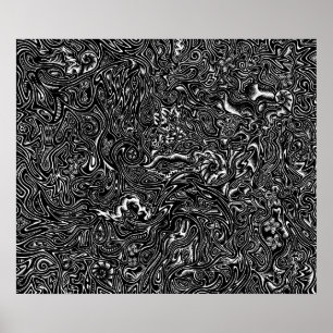 Pôster "Desenho original das belas artes do Doodle preto"