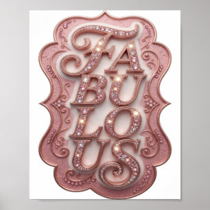Poster Desenho Ousado Rosa Nítido FABULOSO