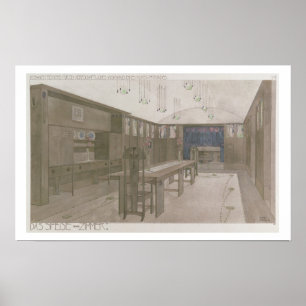 Pôster Desenho para uma Sala de Jantar, 1901 (litografia