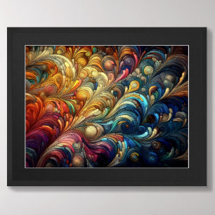 Poster Desenho Pastel Abstrato Orgânico Colorido Borbulha
