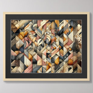 Poster Desenho Pastel Design Moderno Abstrato