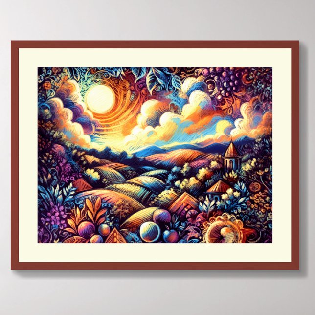 Poster Desenho Pastel Paisagem Abstrata (Criador carregado)