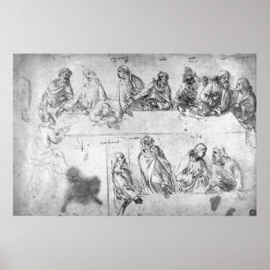 Poster Desenho preparatório para a última ceia