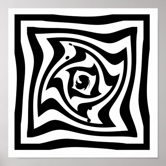 Poster Desenho psicodélico com efeito de ilusão óptica (Frente)