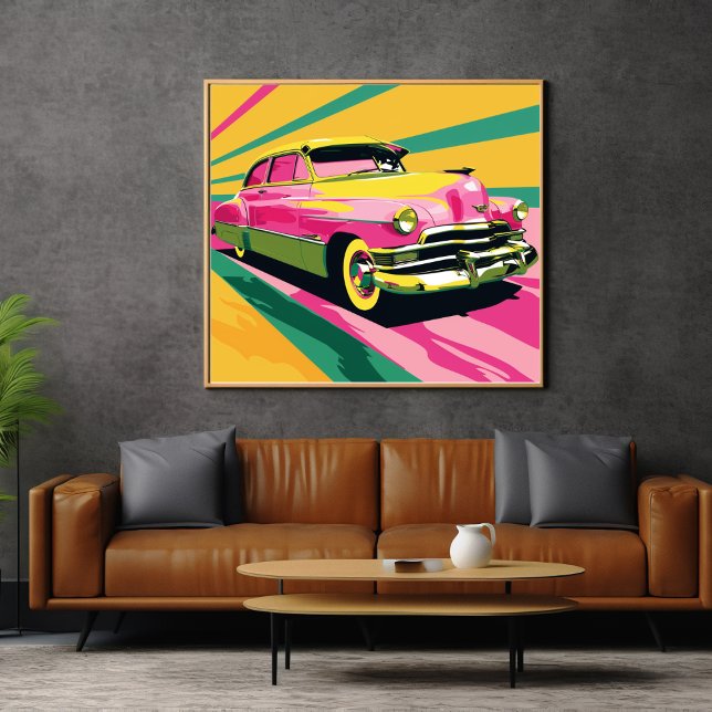 Pôster Desenho Retroativo do Carro Antigo (Criador carregado)