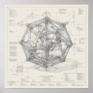 Poster Desenho Técnico de Engenharia: Icosaedro
