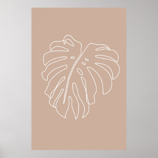 Poster Desenho tropical. Folha de Monstera