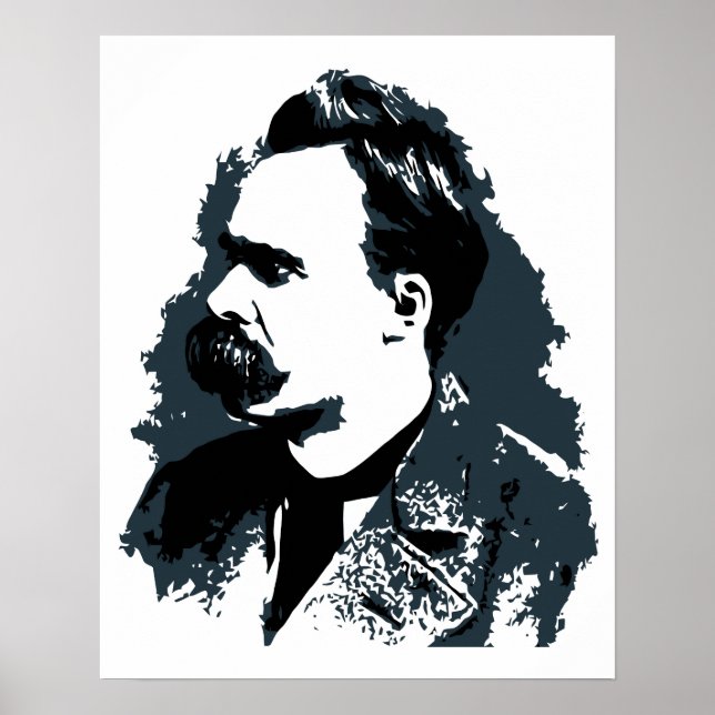 Pôster Desenho vetorial do retrato Friedrich Nietzsche (Frente)