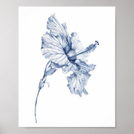 Poster Desenho vintage Flor de hibisco esboço hibisco ,
