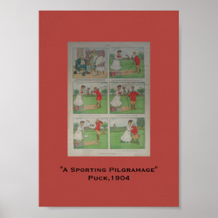 Pôster Desenhos animados 1904 do golfe do disco A que