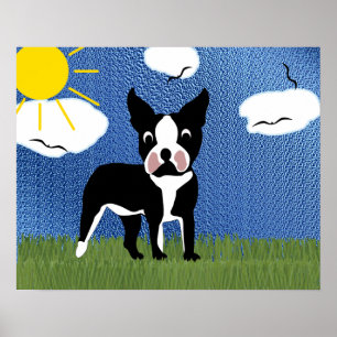 Pôster Desenhos animados Boston Terrier