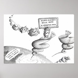 Poster Desenhos animados das alterações climáticas