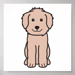 Poster Desenhos animados do cão de Goldendoodle