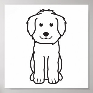 Pôster Desenhos animados do cão de Goldendoodle